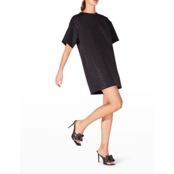 Cynthia Rowley Neoprene Rhinestone Studded Shirtdress  Size Medium NWOT - Picture 1 of 9